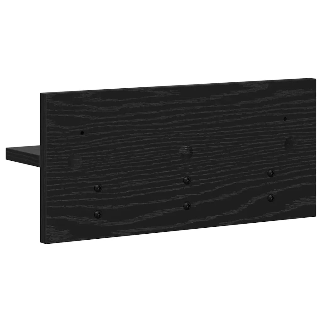Appendiabiti a muro Rovere Nero 40 x 10,5 x 18 cm 874380