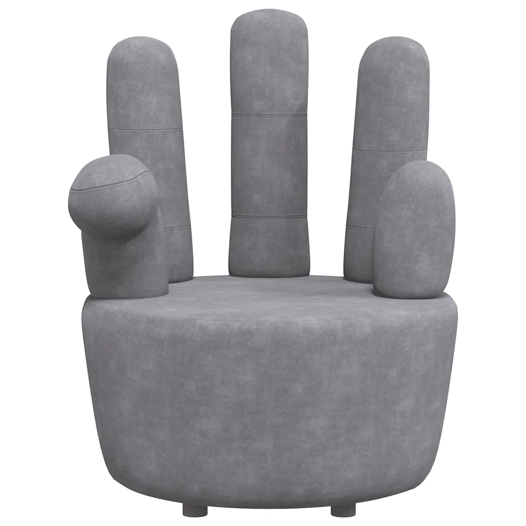 Poltrona a Forma di Mano Grigia in Velluto cod mxl 9526