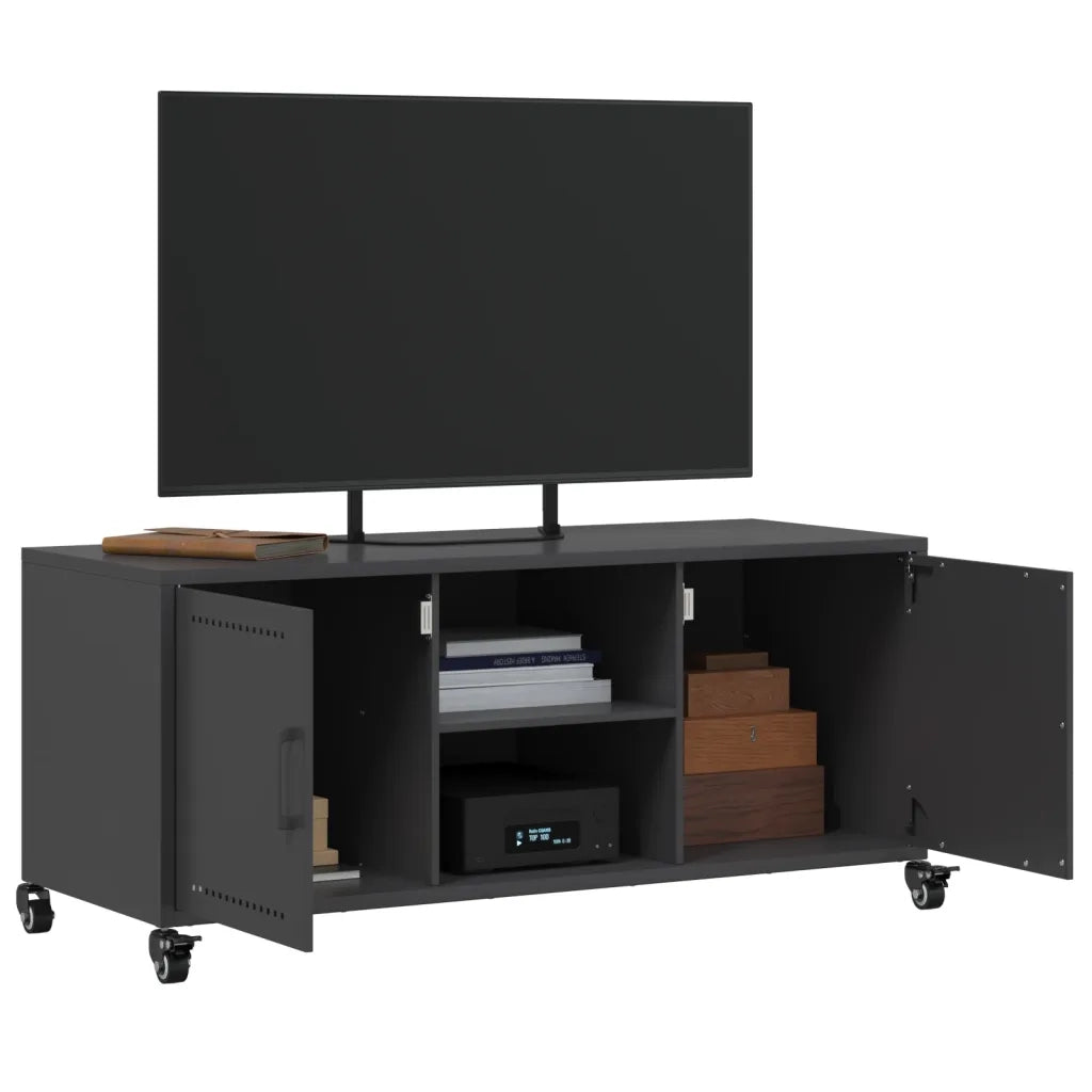 vidaXL Mobile TV Nero 100,5x39x43,5 cm in Acciaio