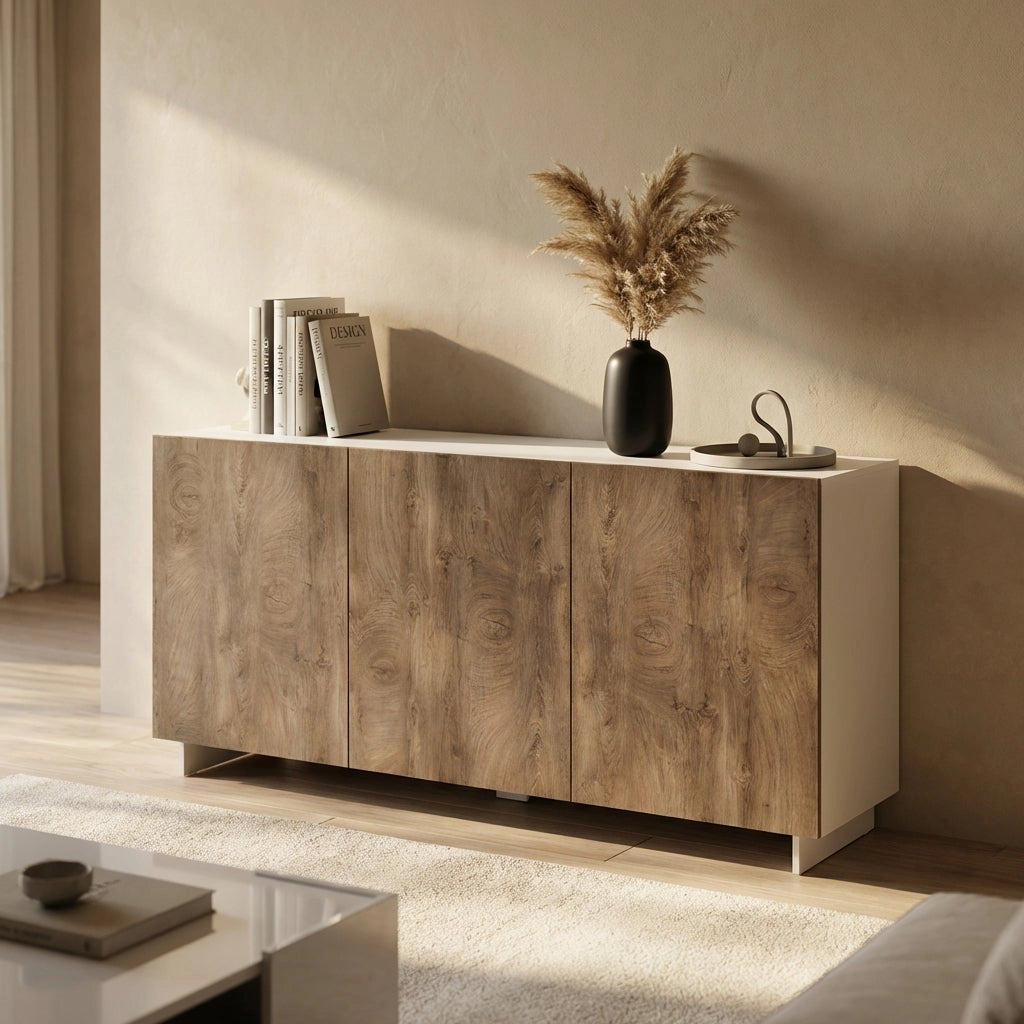 Madia Moderna 3 ante in Legno Composito cm 150x40x76 - ABEL