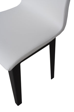 Sedia 40/44x42x86 cm Armida gambe Antracite in Similpelle Bianco