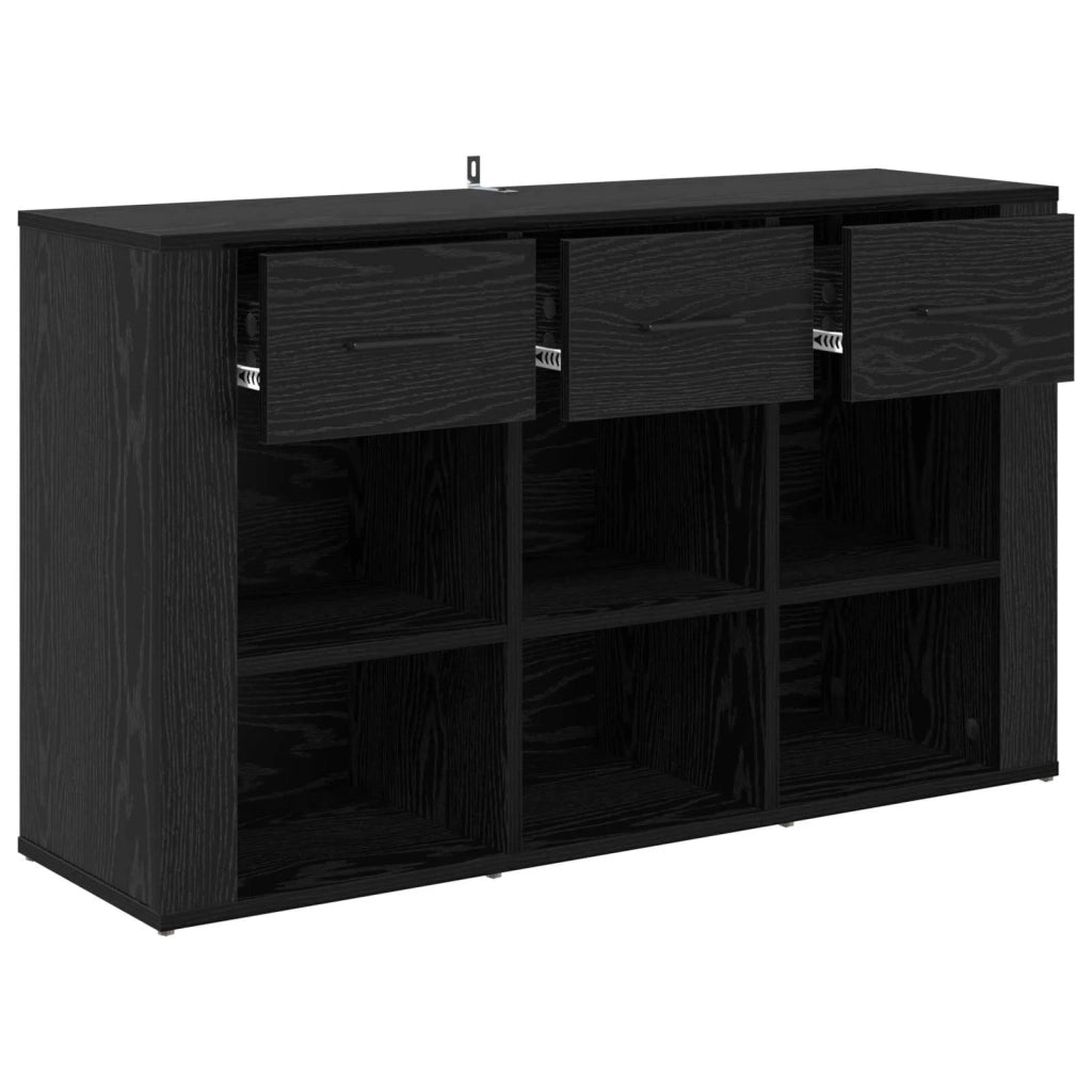 Credenza | Madia | Buffet da pranzo | Armadio da pranzo Rovere Nero 100 x 30 x 59,5 cm Legno multistrato