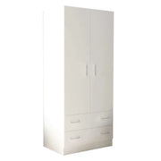 Armadio 2 Ante 80x52x180 h cm in Truciolare bilaminato Bianco