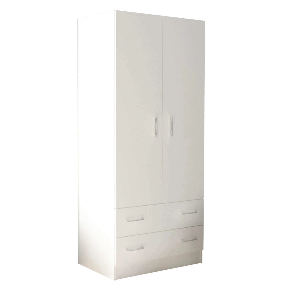 Armadio 2 Ante 80x52x180 h cm in Truciolare bilaminato Bianco