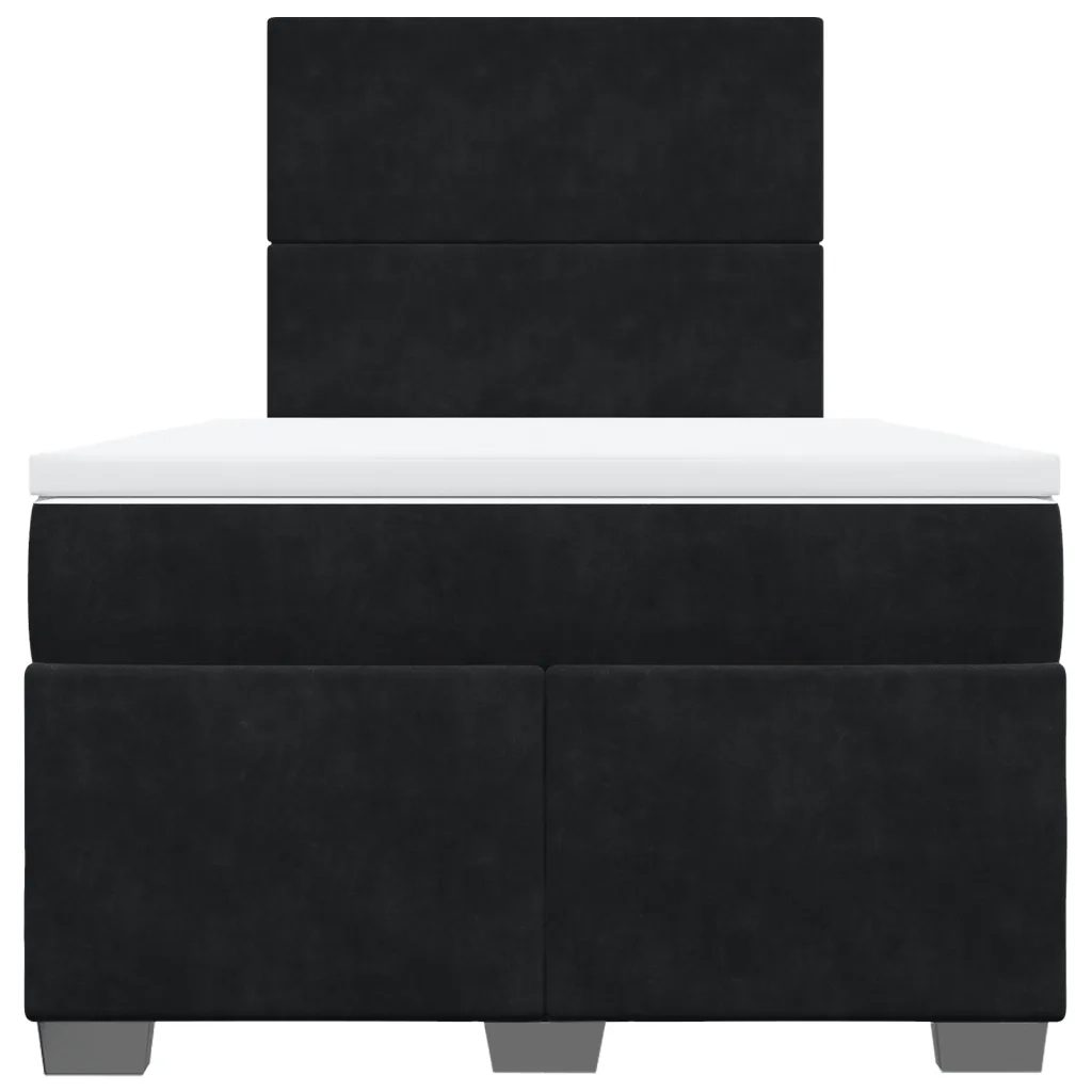 Giroletto a Molle con Materasso Nero 120x200 cm in Velluto 3290878
