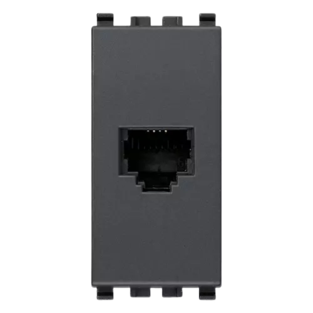 Vimar serie eikon 20320 presa telefonica 6 posizioni 4 contatti morsetti a vite *** colore grigio, confezione 1
