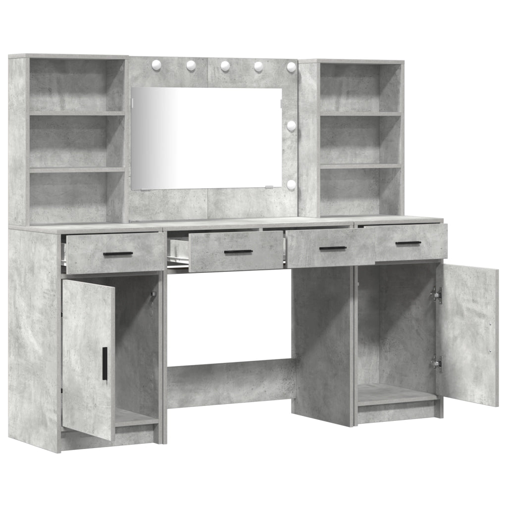 Set di toeletta 3 pezzi  Grigio cemento Legno ingegnerizzato