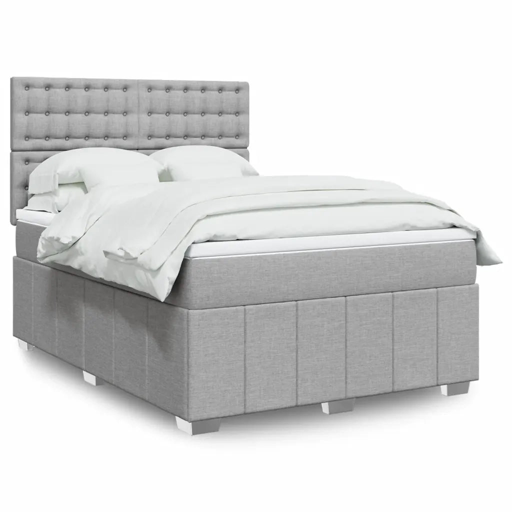 Giroletto a Molle con Materasso Grigio Chiaro 140x190cm Tessuto 3291677