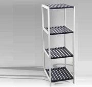 SCAFFALE IN LEGNO BICOLORE CON 3 RIPIANI 34 X 33 X H110CM BIANCO MARRONE SCURO