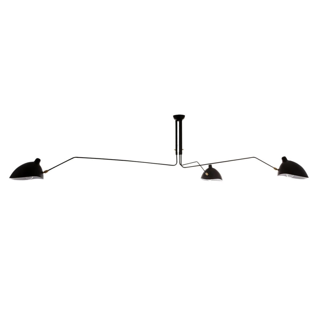 Italux Davis lampada a soffitto industriale nera 3xE27
