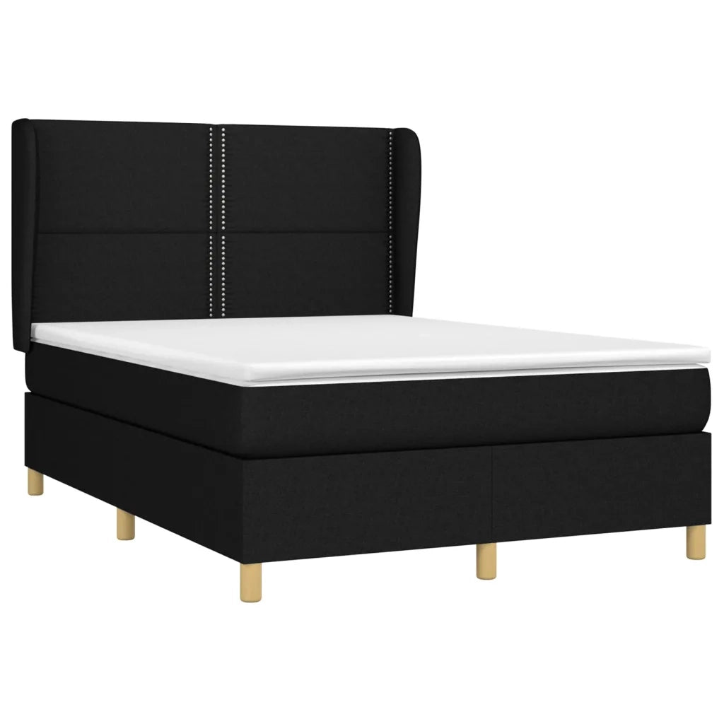 Giroletto a Molle con Materasso Nero 140x190 cm in Tessuto 3128439