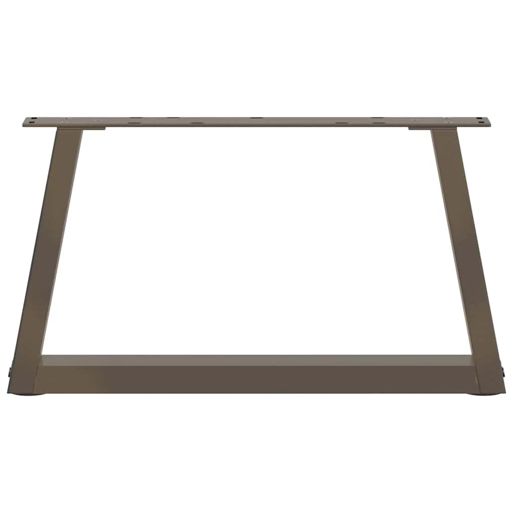 Set di 2 gambe per tavolino da caffè a forma di V 60 x 30 cm con piedini regolabili design moderno acciaio naturale 02_0056831