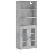 Credenza | Madia | Buffet da pranzo | Armadio da pranzo Grigio Cemento 69,5x34x180 cm in Legno Multistrato