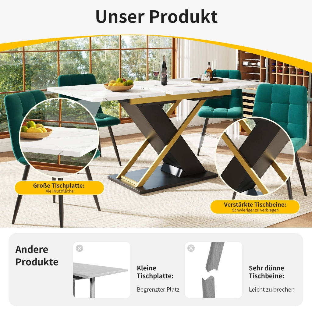 TAVOLO DA PRANZO ALLUNGABILE 120-160x80 cm MDF Nero