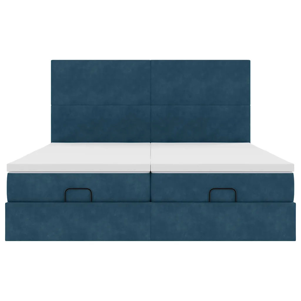 vidaXL Struttura Letto Pouf con Materassi 160x200 cm Velluto
