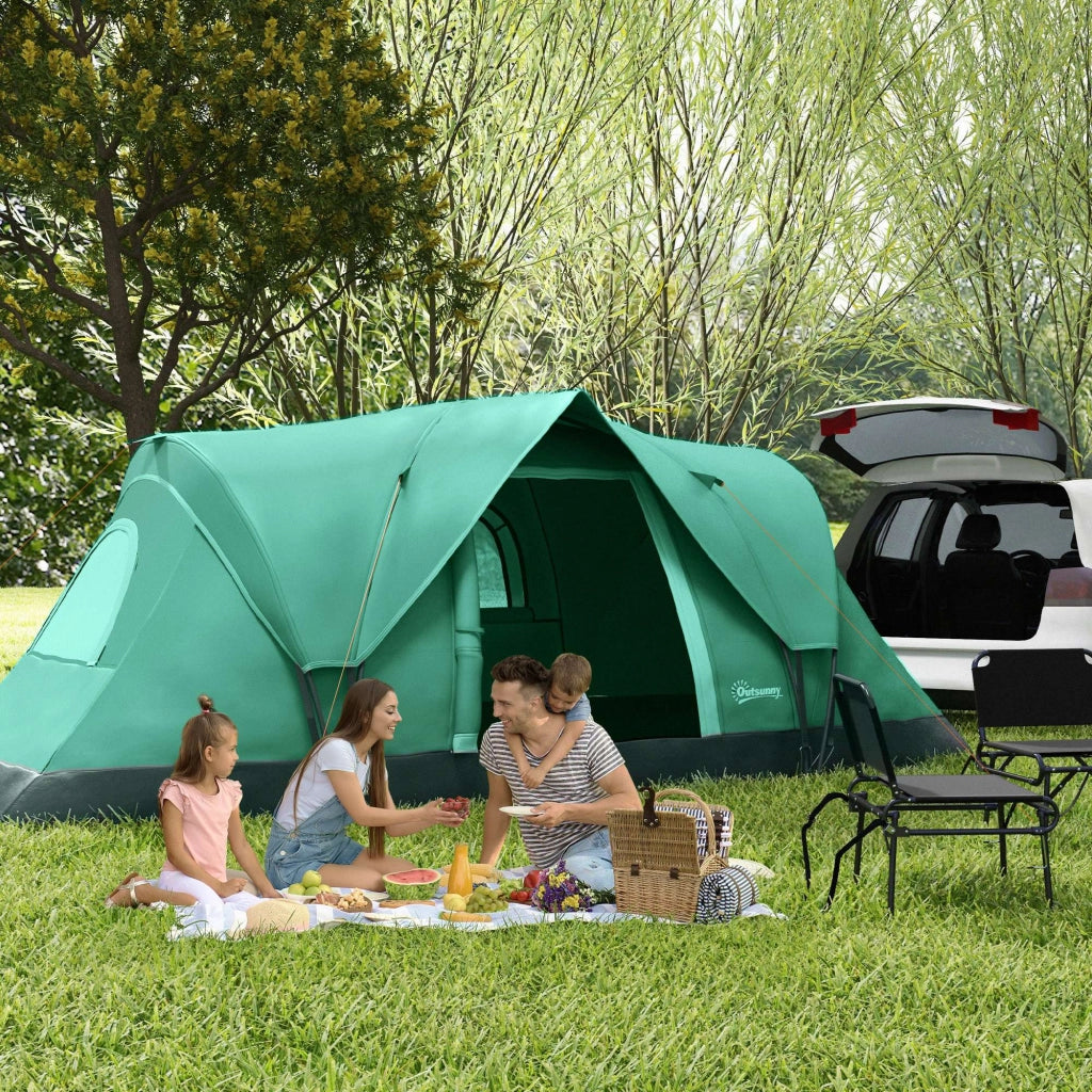 Tenda da Campeggio per 5-6 Persone ¨C zephmum ¨C Verde 455x220x180 cm