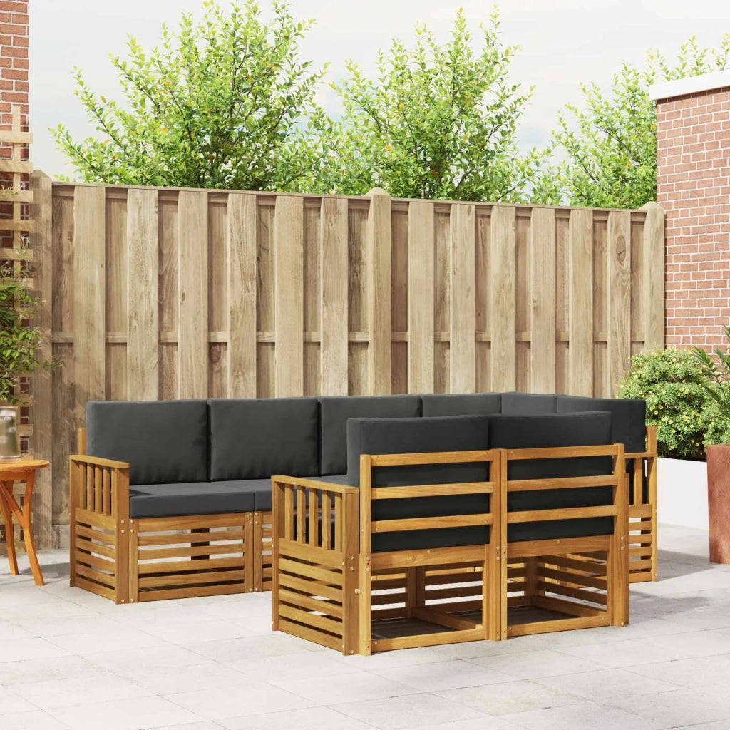 Set divano sezionale con cuscino 7 pcs Naturale e Antracite 3374962