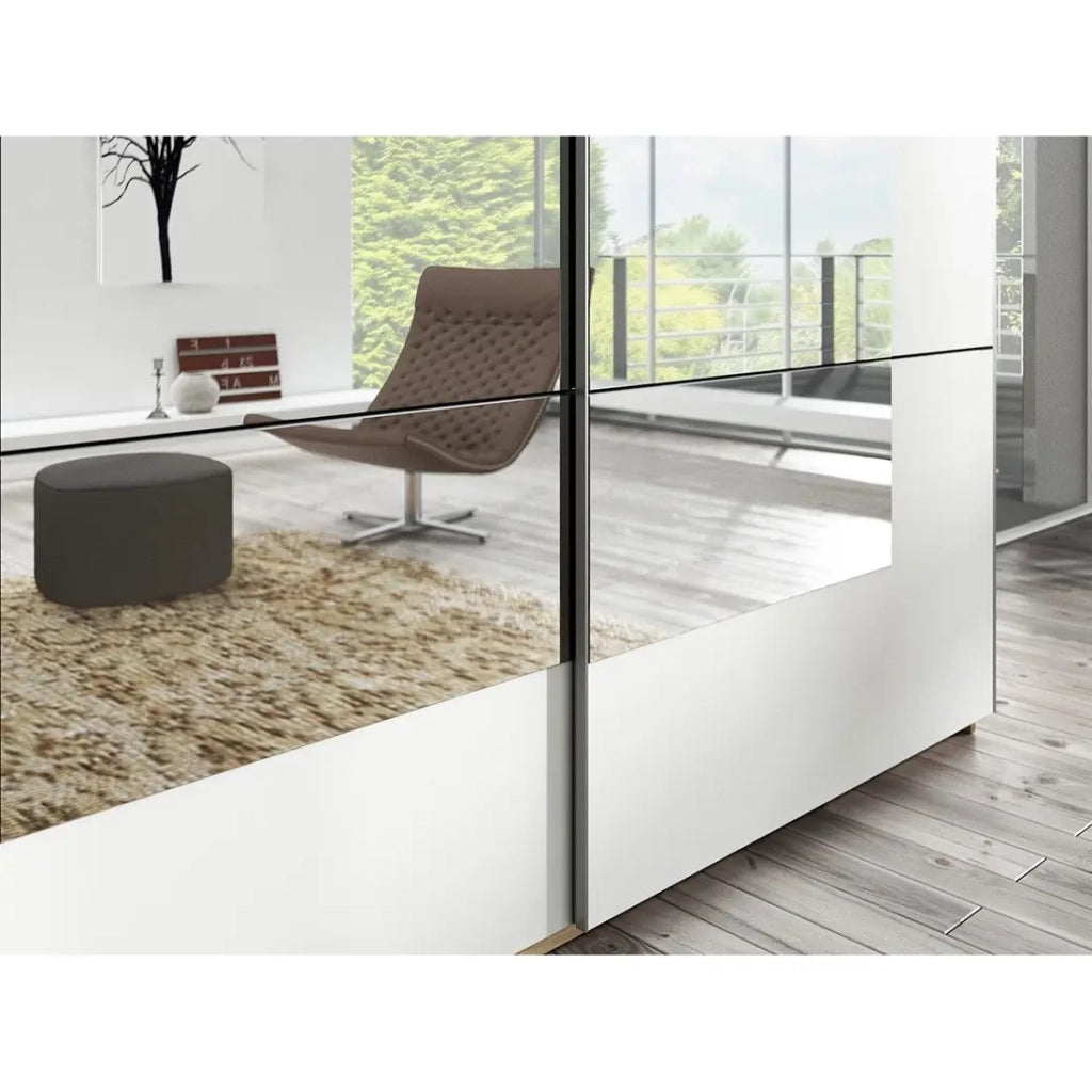 Armadio design 2 porte 200cm colore rovere chiaro e bianco. Collezione EOS
