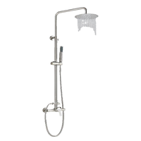 JANA | Set pioggia premium in acciaio inox spazzolato | Miscelatore doccia di design | Miscelatore doccia completo di doccetta