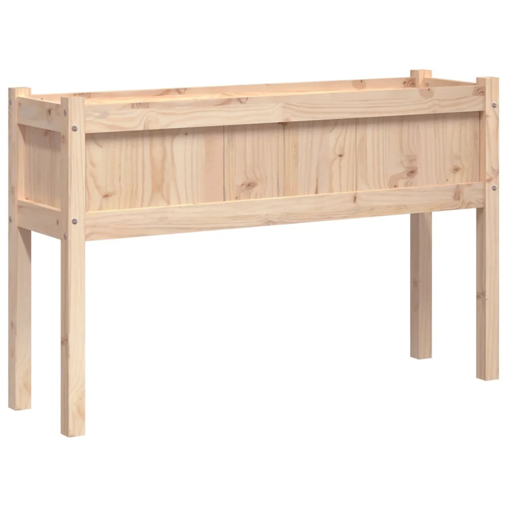 Fioriera rialzata per piante fiori giardino terrazze set da 2 con gambe in legno massello di pino marrone 02_0039020