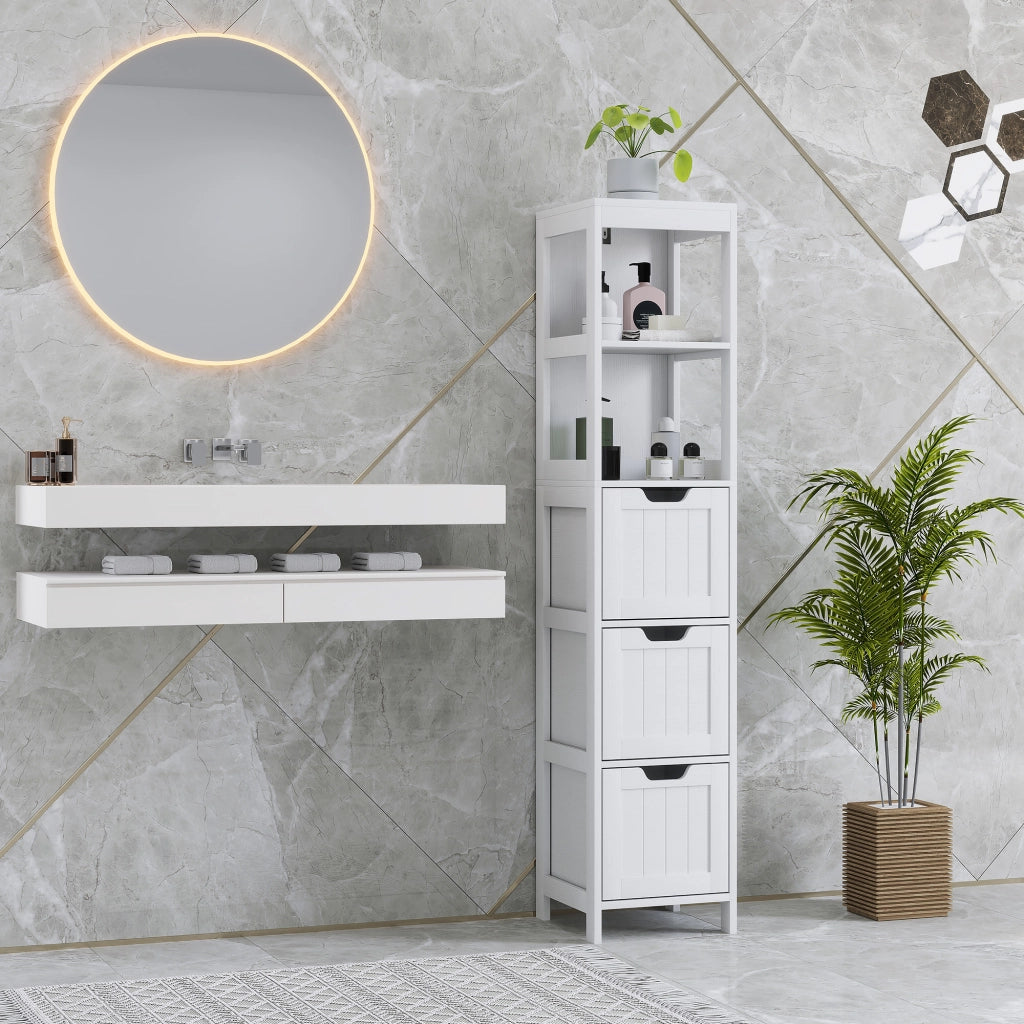 Mobile bagno con 2 ripiani e 3 cassetti ¨C Xylo ¨C bianco