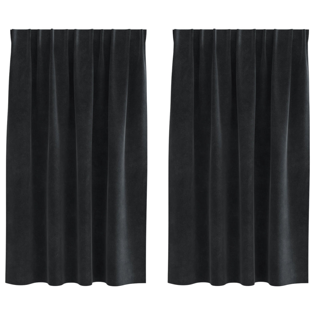 Tende Blackout  con Nastrino 2 pz in Velluto Nero