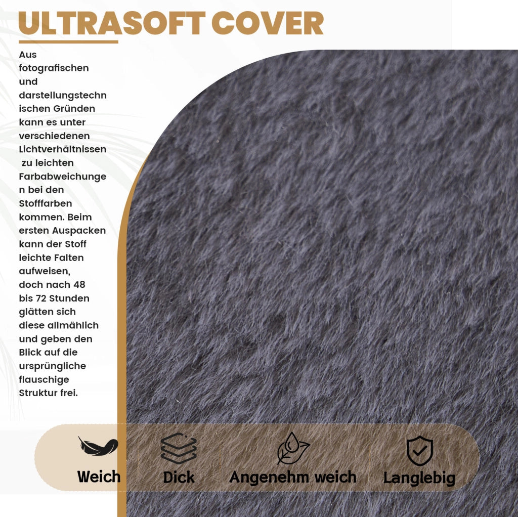 Pouf a pera 98x98x60 cm poliestere grigio， memory foam per lettura e relax
