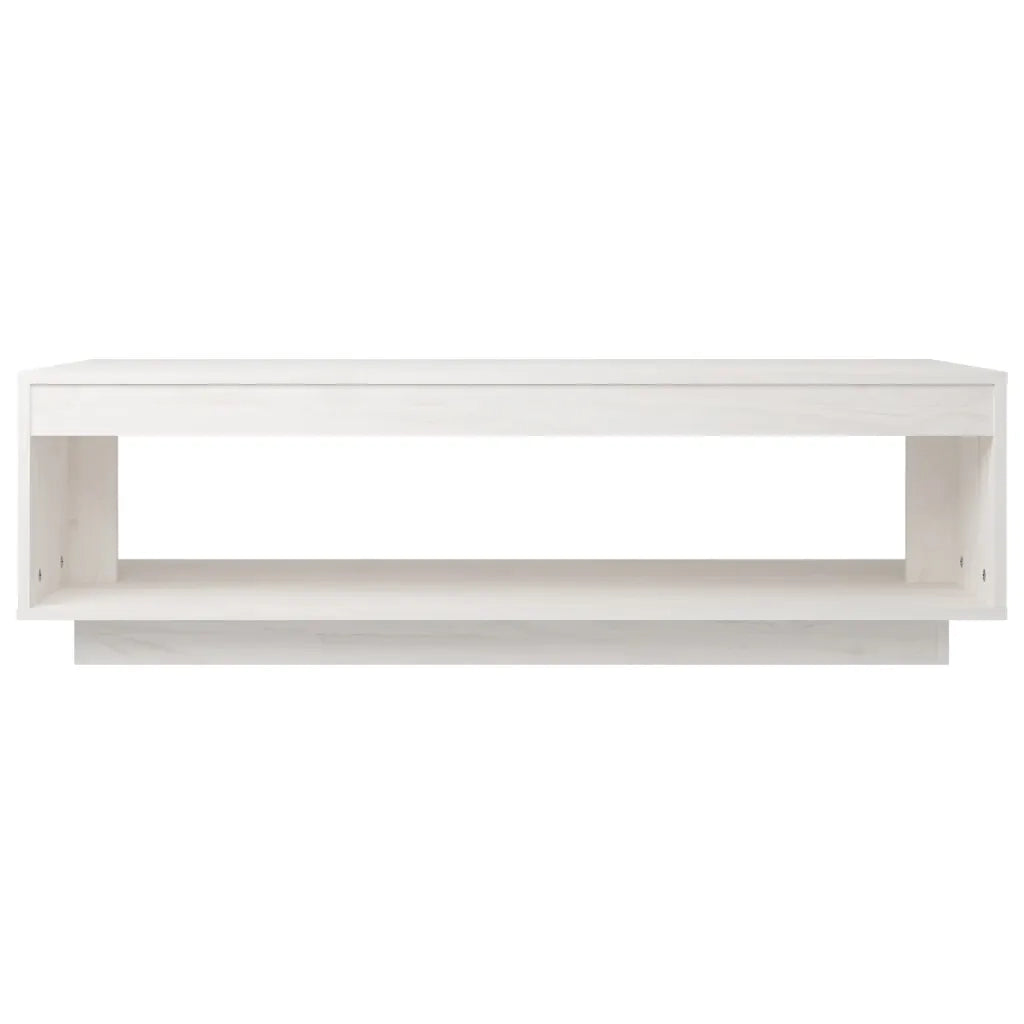 Tavolino da Salotto Bianco 110x50x33,5cm Legno Massello di Pino cod mxl 52577