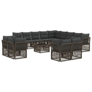 Set Divano da Giardino 14 pcs Grigio polyrattan 3434438