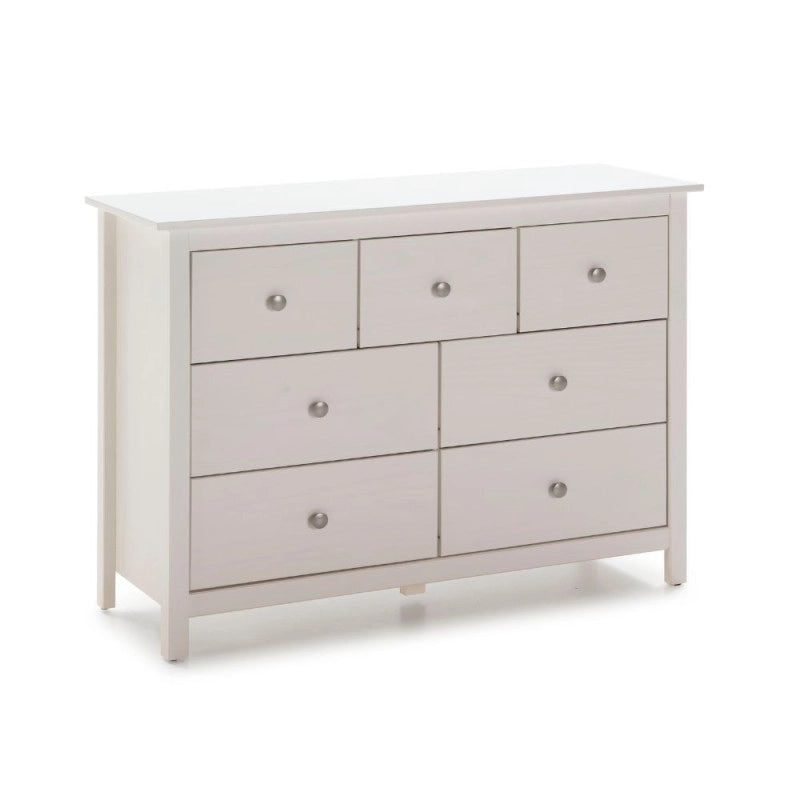 Cassettiera Berna 4 cassettoni e 3 cassetti in legno massiccio bianco