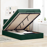 vidaXL Pouf Letto con Materasso Verde Scuro 120x190 cm Velluto