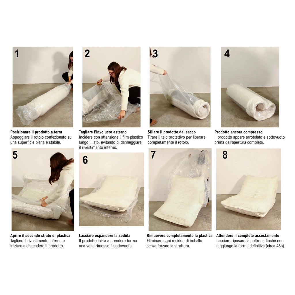 Poltroncina Abyane, Poltrona Reclinabile, 31x31x97h cm Bianco