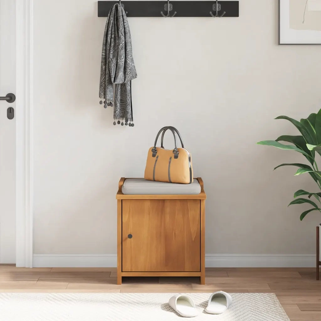 Panca da Corridoio-Sgabello-Panca con Contenitore SANDNES 45x40x50 cm Legno Massello di Pino 324134