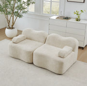 Divano modulare senza struttura in velluto beige