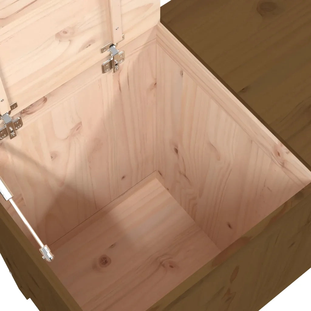 Contenitore per Bucato Ambra 88,5x44x76 cm Legno Massello Pino 823582