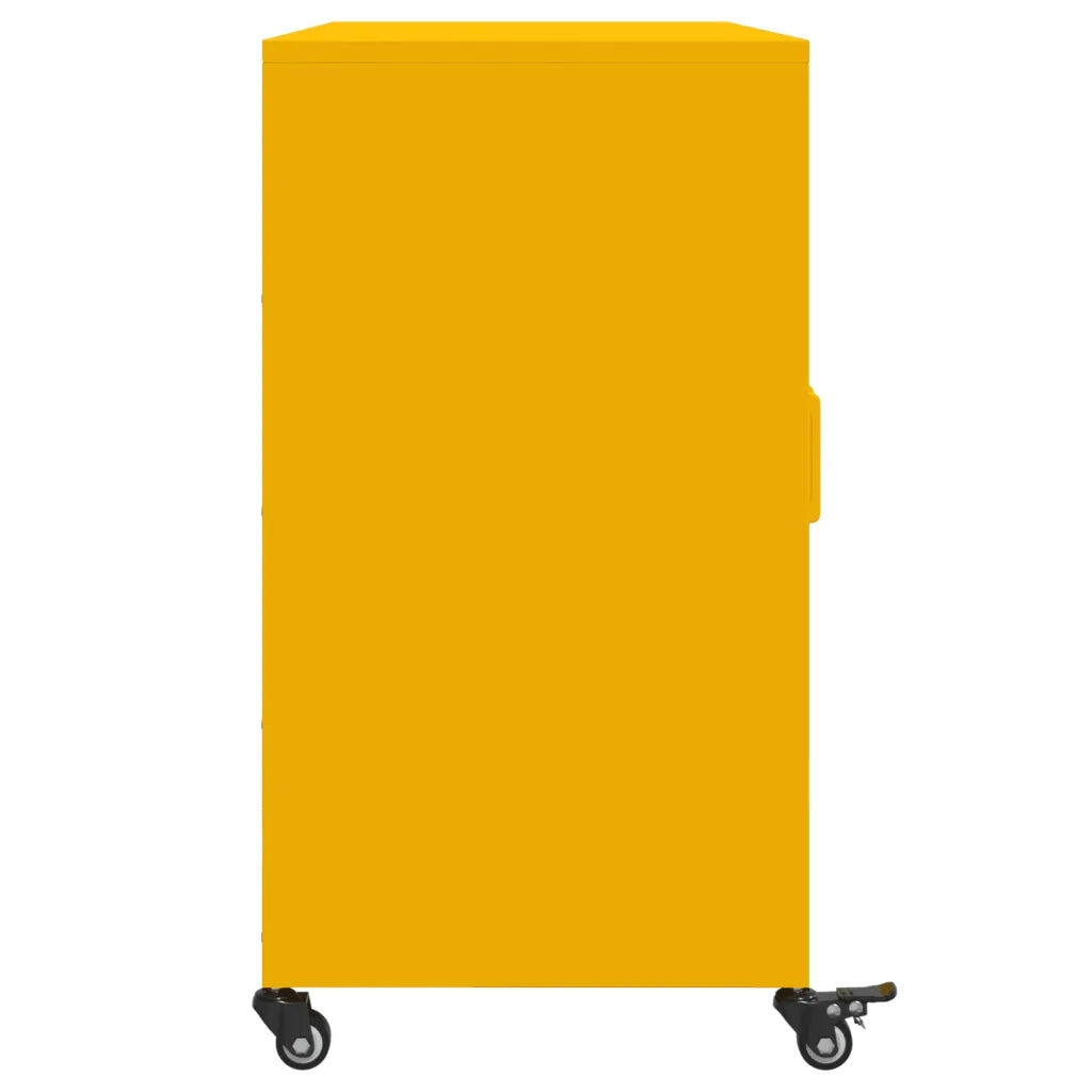 Credenza | Madia | Buffet da pranzo | Armadio da pranzo Giallo Senape 100,5x39x72 cm in Acciaio