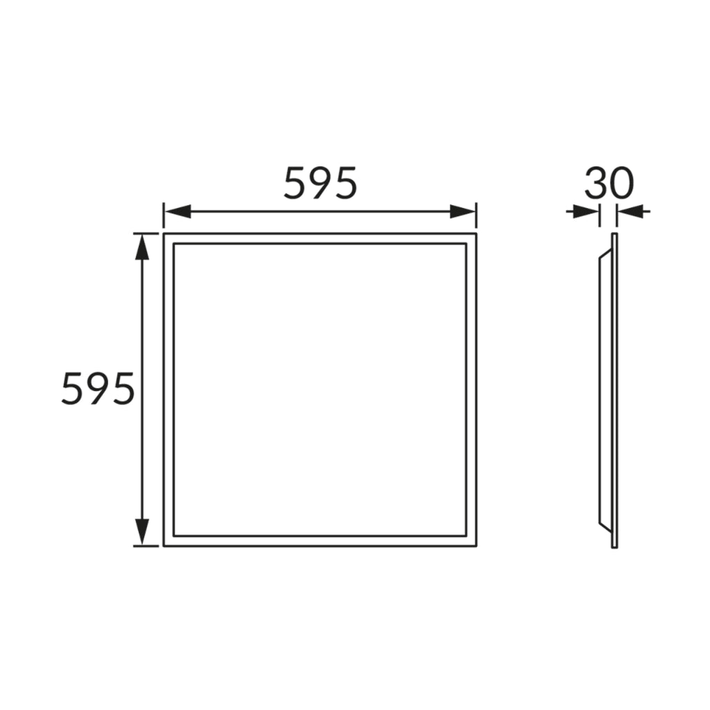 Plafoniera bagno LED bianca quadrata 59,5cm 36W Struhm