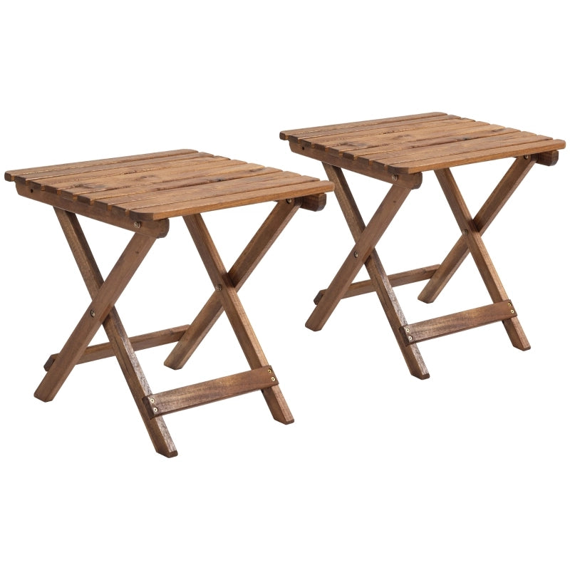 Set 2 Tavoli Pieghevoli da Giardino ¨C MINIMAL ¨C Legno di Acacia, 45x45x45 cm