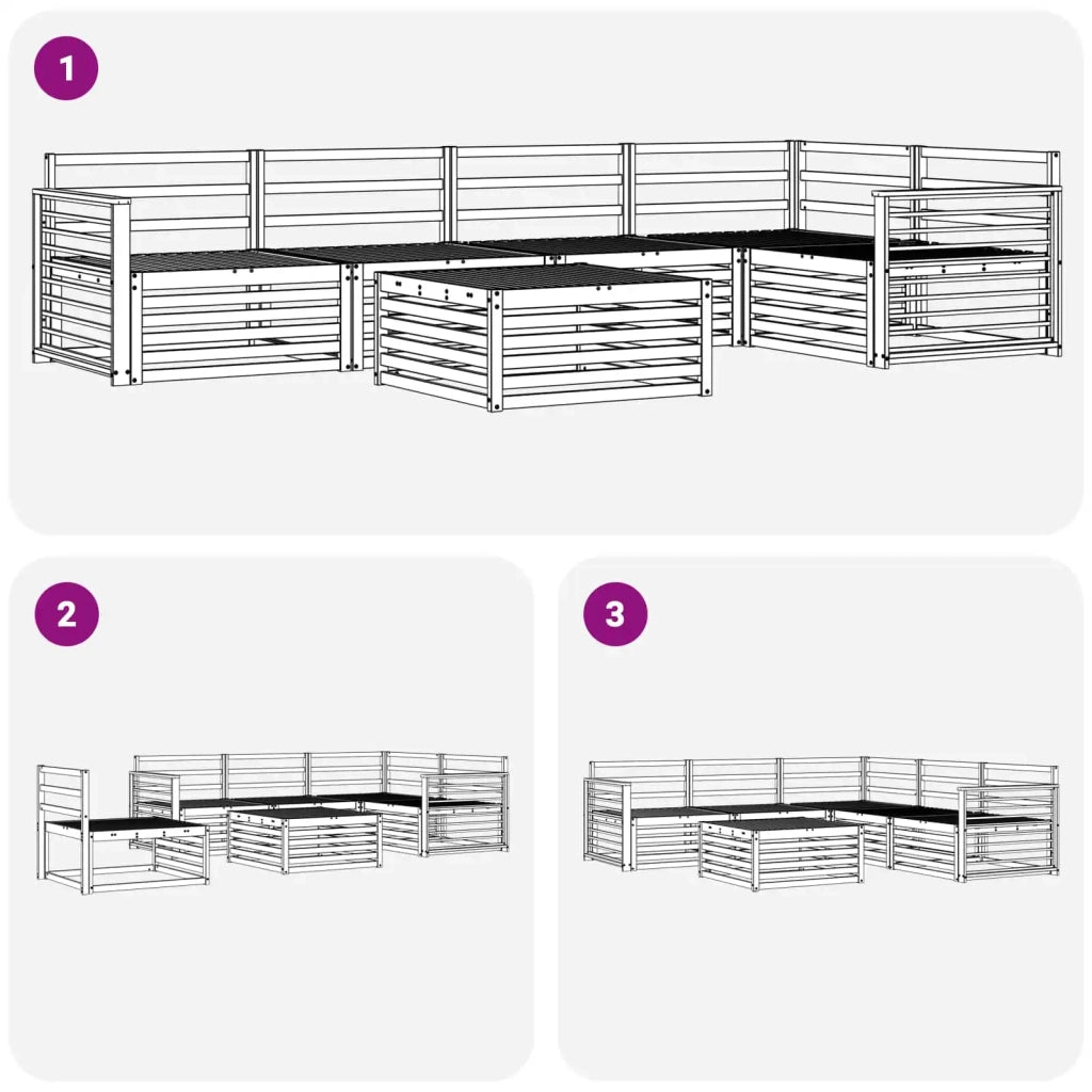 Set di divani da esterno 6 pcs Naturale