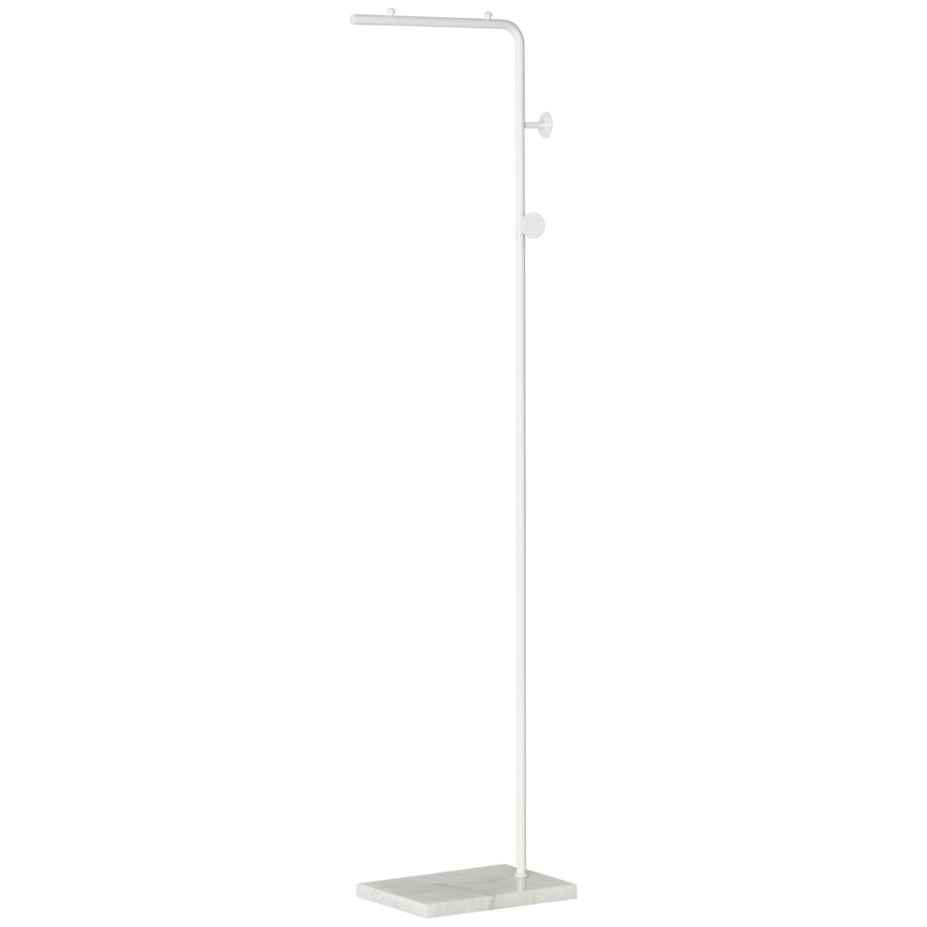 Appendiabiti a muro con base marmo e ganci metallo ¨C zephmum ¨C 35x25x170 cm bianco