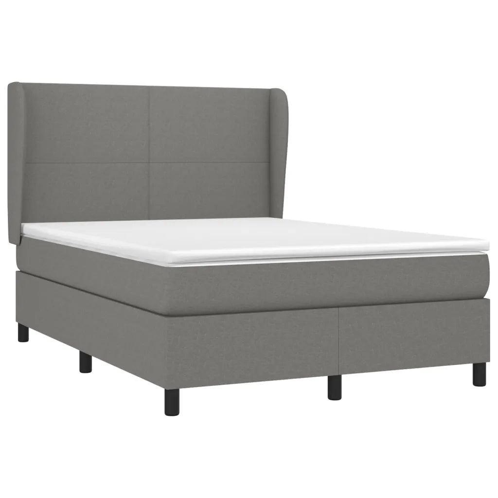 Giroletto a Molle con Materasso Grigio Scuro 140x200cm Tessuto 3127806