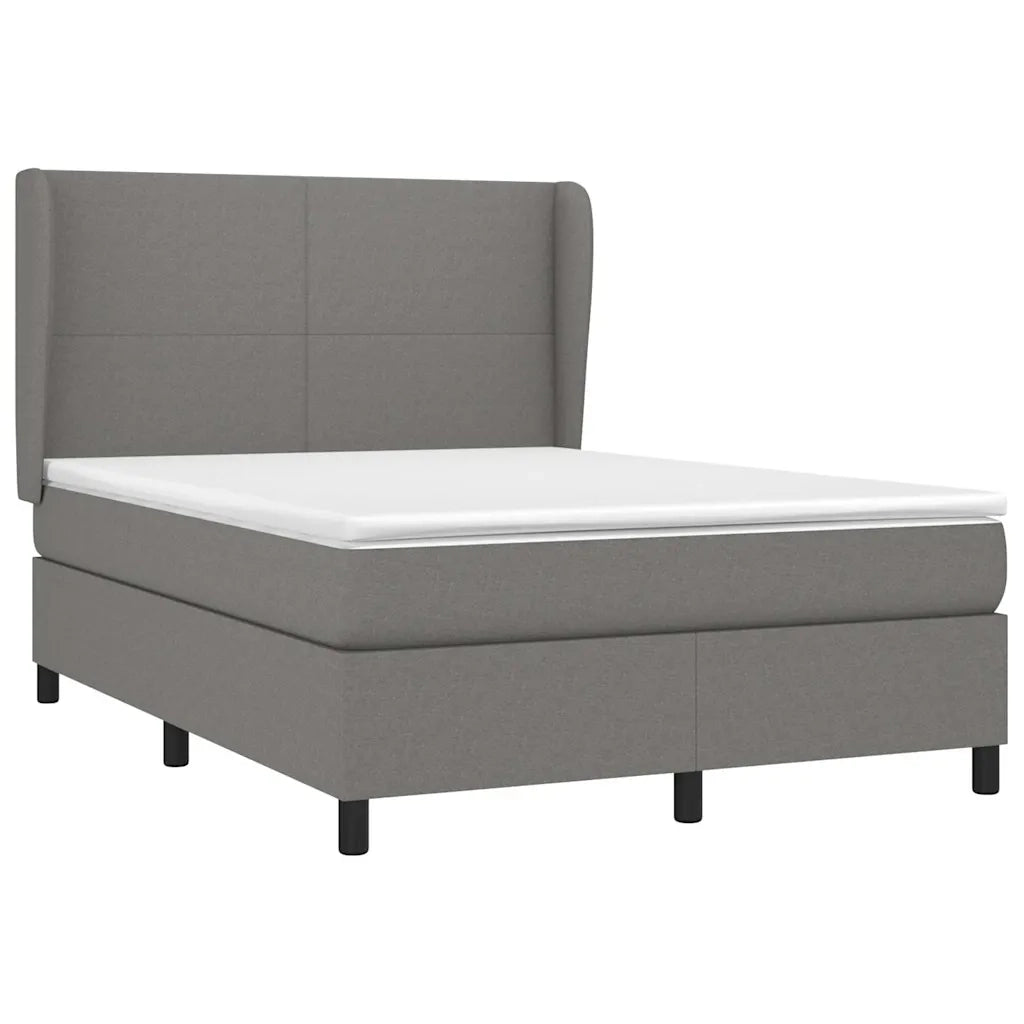 Giroletto a Molle con Materasso Grigio Scuro 140x200cm Tessuto 3127806