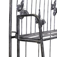 Scaffale Fioriera 3 Ripiani Pieghevole da Giardino Balcone, Metallo, Argento, 44x25x96 cm