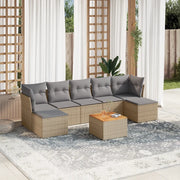 Set Divano da Giardino 8 pz con Cuscini Beige Misto Polyrattancod mxl 116890