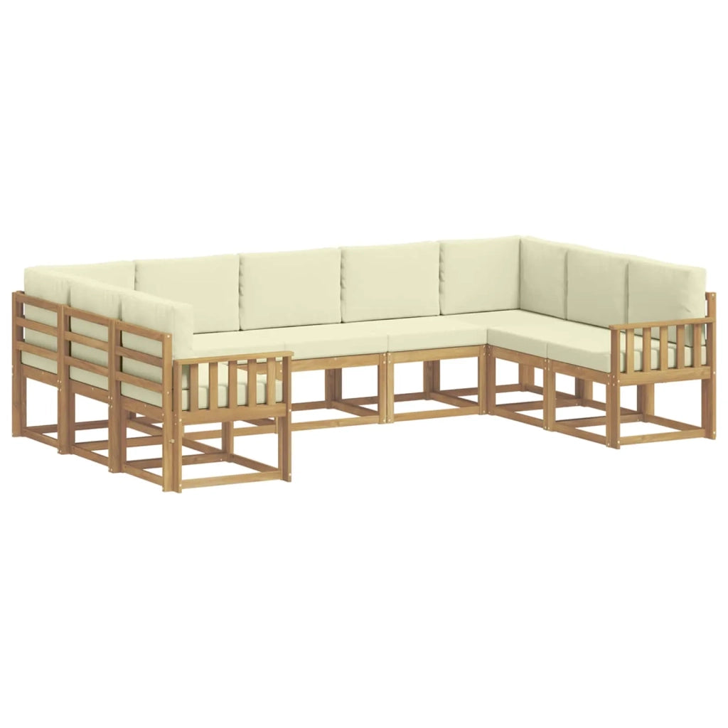 Set di divani da esterno con cuscino 9 pcs Bianco e Crema 3388214