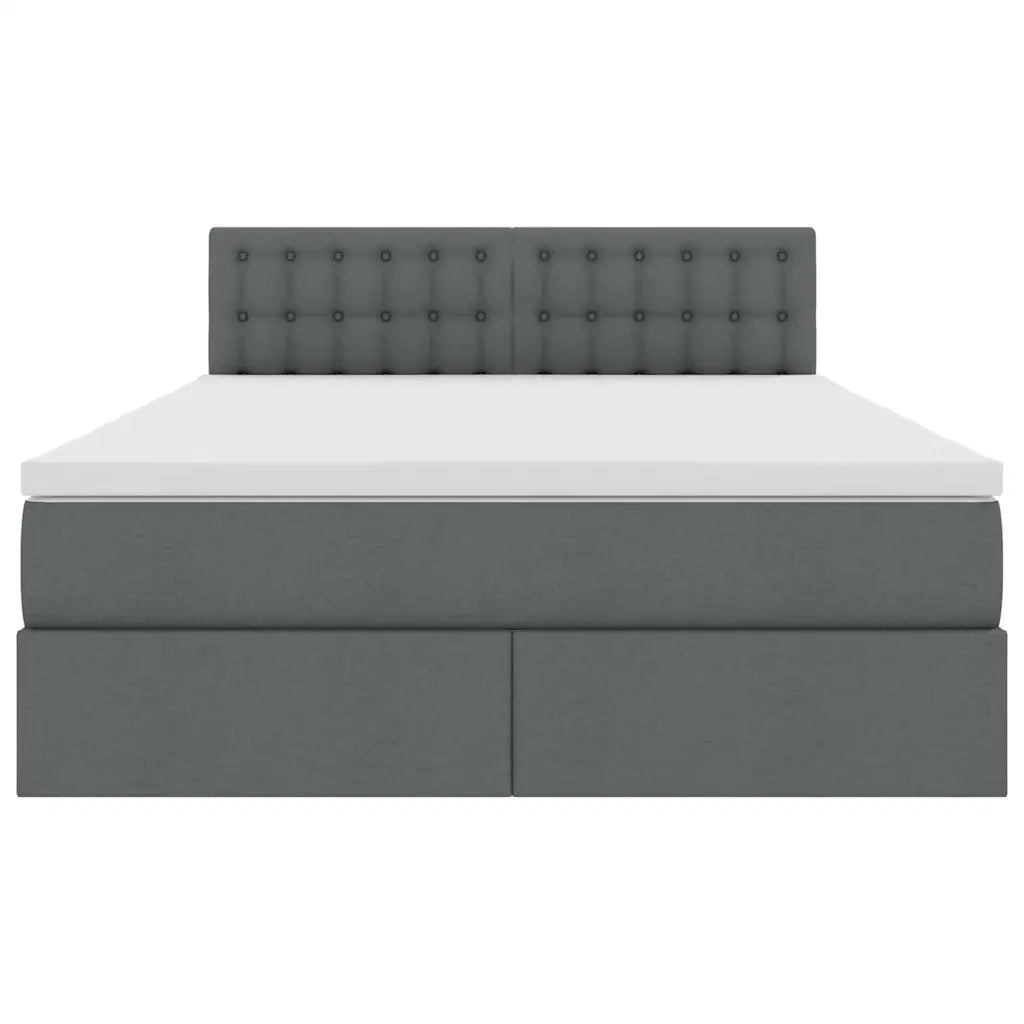 Letto con contenitore LED e materasso Grigio Scuro 140 x 190 cm