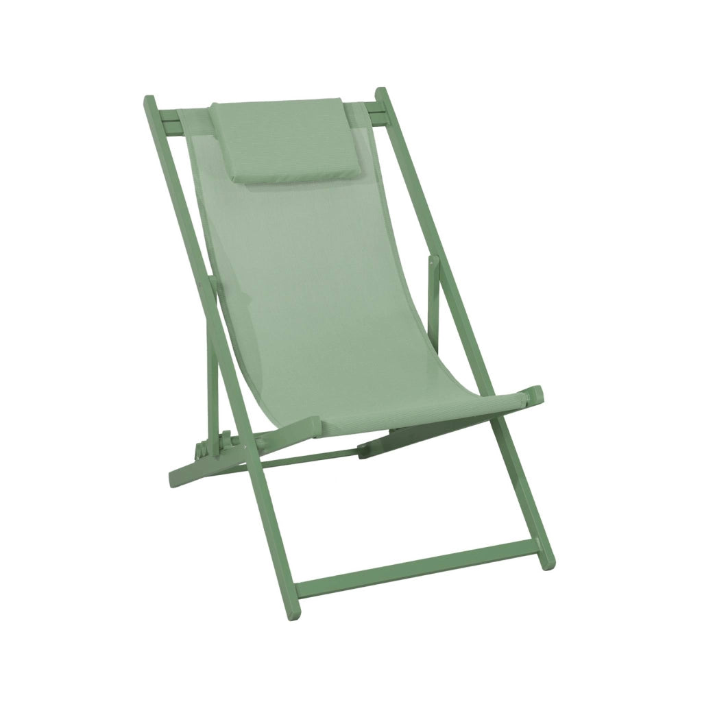 Set 2 lettini prendisole in alluminio multiposizione, verde