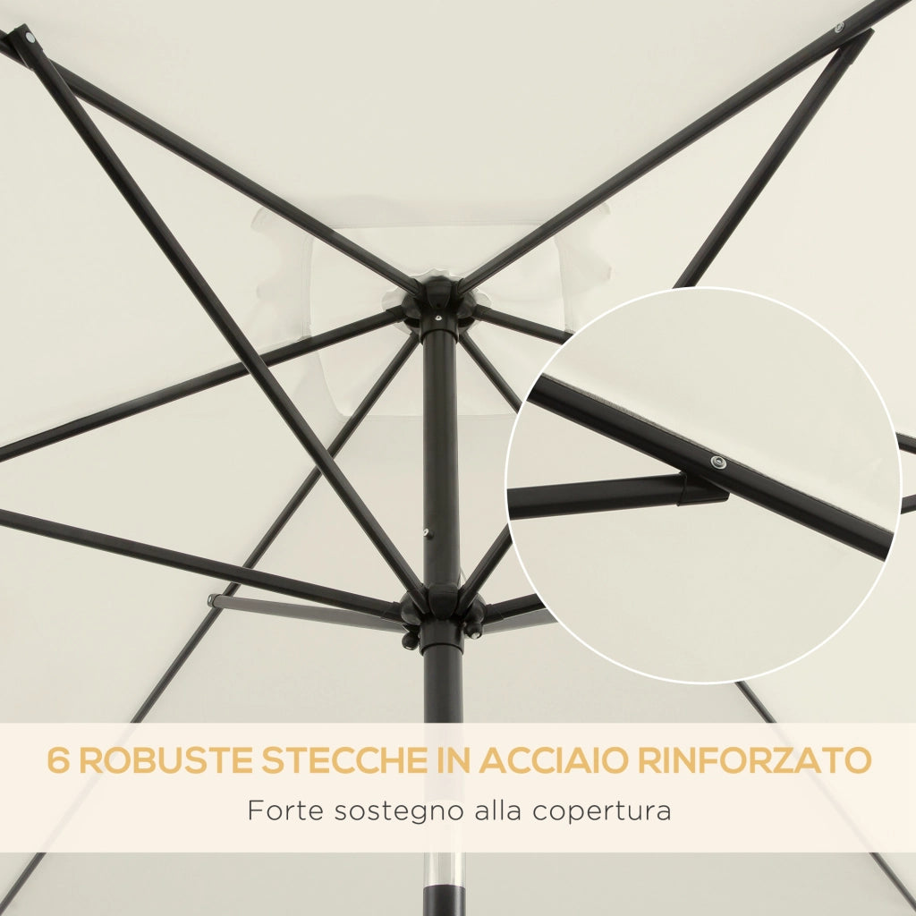 Ombrellone da giardino rettangolare ¨C Minimal ¨C Alluminio poliestere 200x300 cm bianco nero