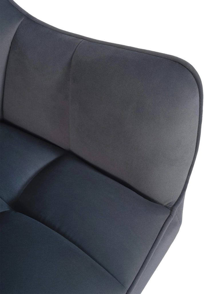Sedia da pranzo Swing Copertura in velluto grigio scuro,acciaio inossidabile