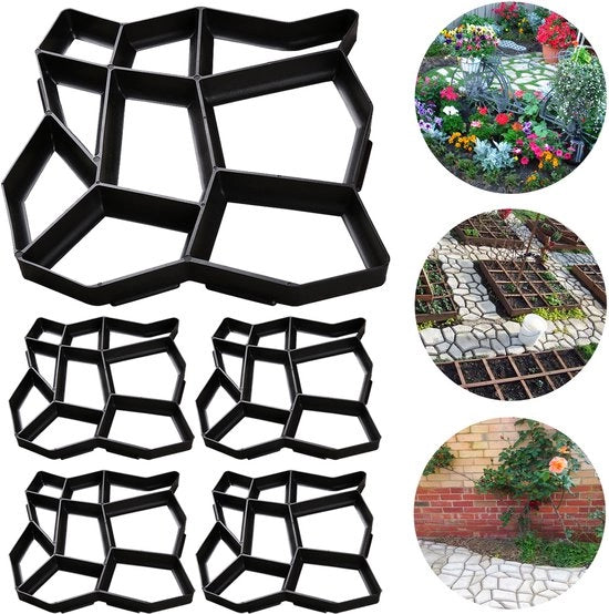 Set di 5 pannelli di plastica per giardino, adatto per giardino, ingresso e terrazzo, resistente agli urti e alle corrosioni